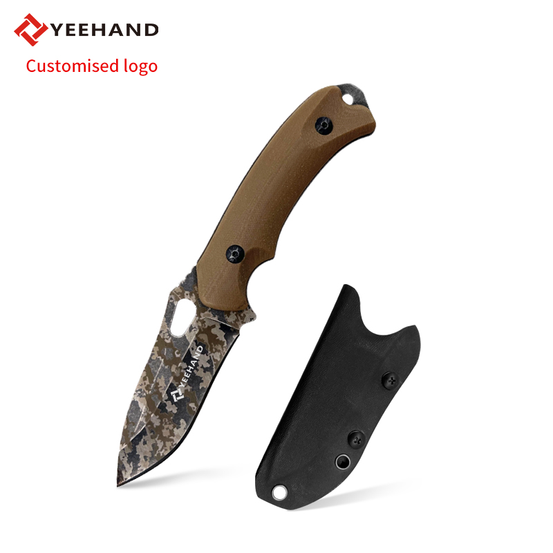 Hot sale camouflage coating blade hiking camping hunting survival fixed blade knife