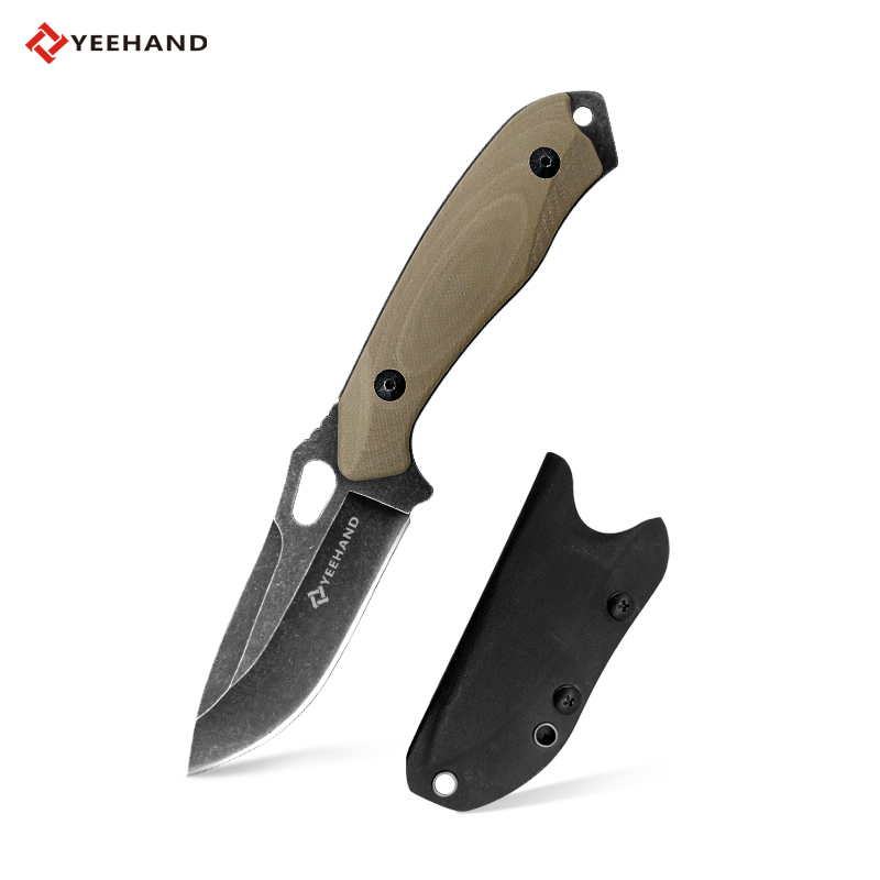 High quality brown 5cr15mov full tang knife g10 hunting fixed blade knife