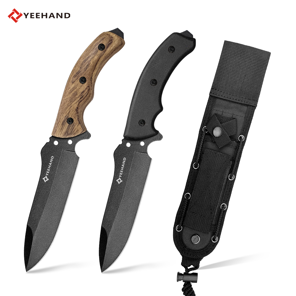 New design 5cr15mov blade wooden handle Non-stick paint hunting knife fixed blade